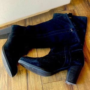 Size 10 black suede boots from Target